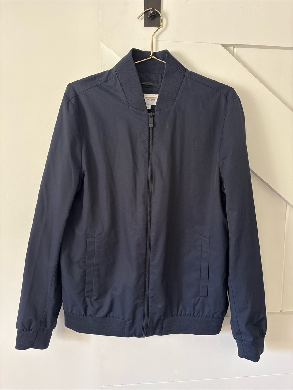 Calvin Klein Bomber Jacket Men’s Size Small Navy Full Zip Lightweight Pockets